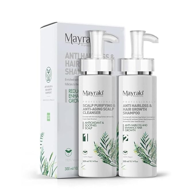 Mayraki Anti Hair Loss & Volumizing Shampoo Kit for Color-Treated Hair |Clarifying Growth Shampoo For Fuller, Thicker Hair | 300 ml | 10.14 fl.oz x2