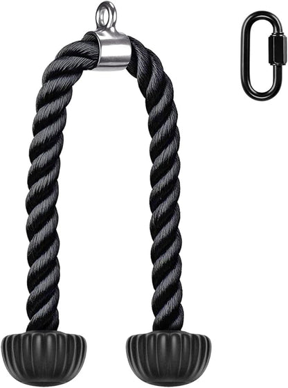 SELEWARE Tricep Rope Cable Machines Attachments for Gym, Heavy Duty Universal Tricep Pull Down Rope with Soft Rubber Ends for Home Gym Workout Biceps Back Shoulders