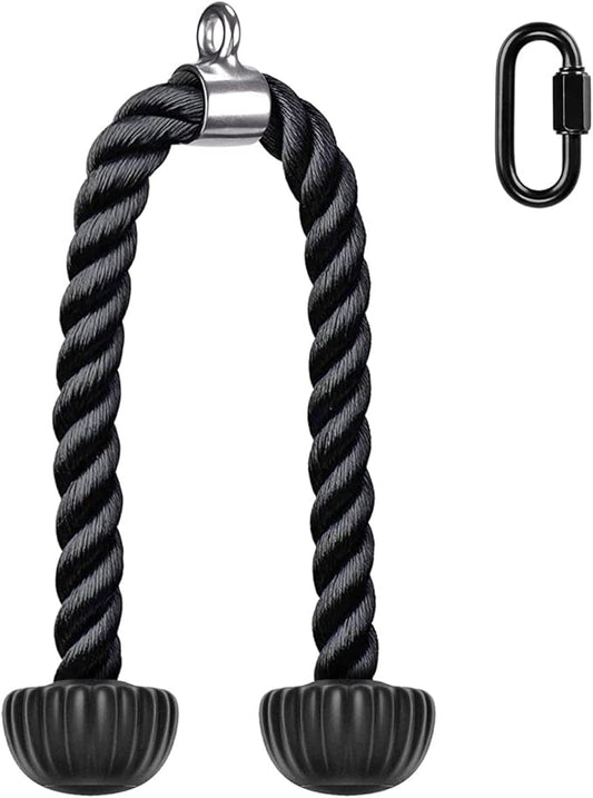 SELEWARE Tricep Rope Cable Machines Attachments for Gym, Heavy Duty Universal Tricep Pull Down Rope with Soft Rubber Ends for Home Gym Workout Biceps Back Shoulders