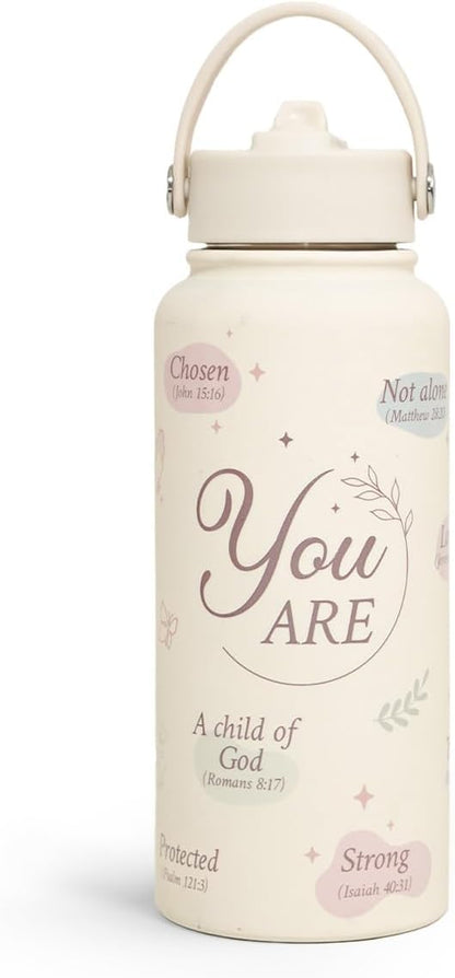 Christian Water Bottle 32oz Stainless Steel Insulated with Lid, Inspiration Gifts for Women, Religious Gifts for Mom Friends Ladies Sisters on Birthday Mother's Day Christmas