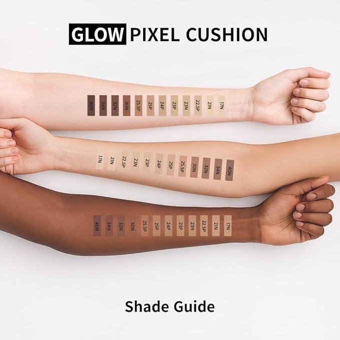 EITHER& Glow Pixel Cushion Foundation, Glowy Skincare, Korean Makeup, Natural Coverage, Moisturizing, Lightweight, Long Lasting Coverage for Flawless Skin (22.5P Dawn)