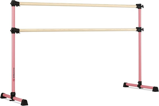 VITA Barre Portable Freestanding Double Ballet Barre, Prodigy, Wood | Adjustable Height, USA Made, Home or Gym Exercise Equipment for Kids & Adults | Dance, Fitness, Pilates