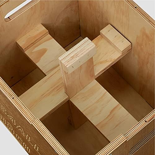 Yes4All Plyo Box, 3-in-1 Wooden Box Jumps for Home Gym (12/14/16 in), 450 lbs Boxes Step Up with Smooth Edges & Wide Built-in Handles for Jumping, Strength Training, Lunges, Squats, Dips