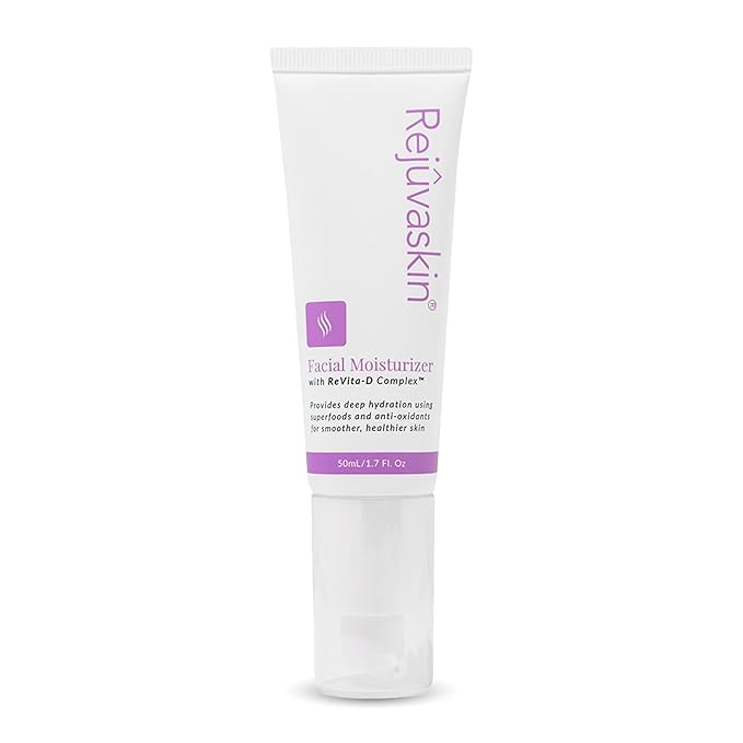 Rejuvaskin Facial Moisturizer With Revita-D Complex, Daily Face Moisturizer for Dry Skin, Reduces Wrinkles, Non-Greasy Hydrating Cream for Men & Women, Paraben-Free, 1.7 oz