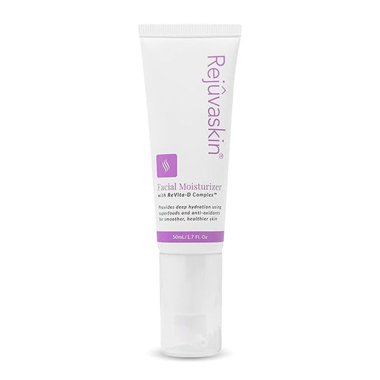 Rejuvaskin Facial Moisturizer With Revita-D Complex, Daily Face Moisturizer for Dry Skin, Reduces Wrinkles, Non-Greasy Hydrating Cream for Men & Women, Paraben-Free, 1.7 oz