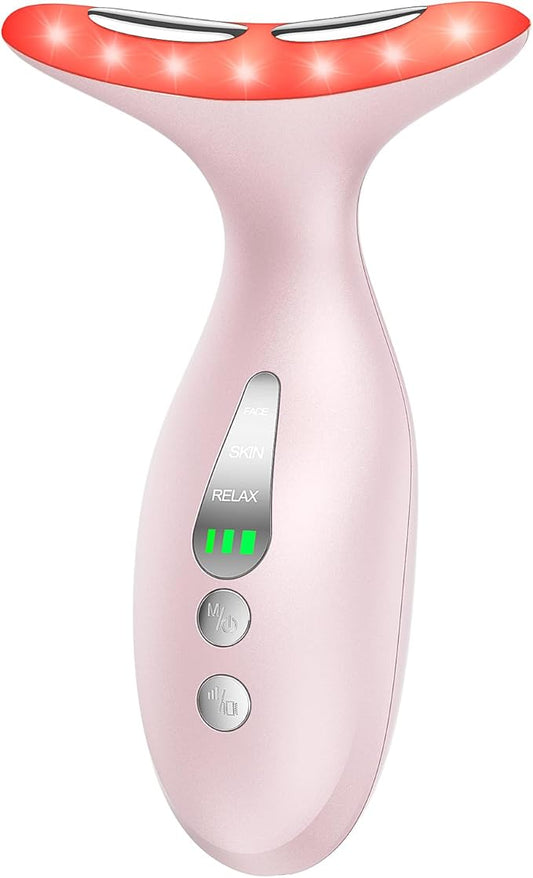 Facial & Neck Massager – Skin Firming, Wrinkle Reducer & Sculpting Tool | Portable LED Light Therapy for Face & Neck Care