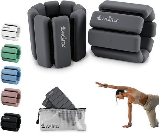 Weighted Bangles – Adjustable Ankle and Wrist Weights for Women & Men – Set of Ankle Weights 2 lbs (1 lb Each Wrist Weight) | Weighted Arm Bands for Pilates, Yoga, Running & Walking