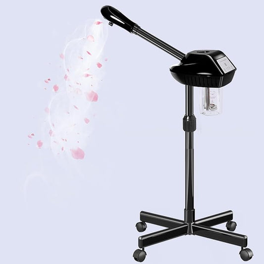 Professional Facial Steamer, Facial Steamer Professional for Estheticians, Hot Mist & Timer Function, Ozone Face Steamer on Wheels for Spa, Salon and at Home Use