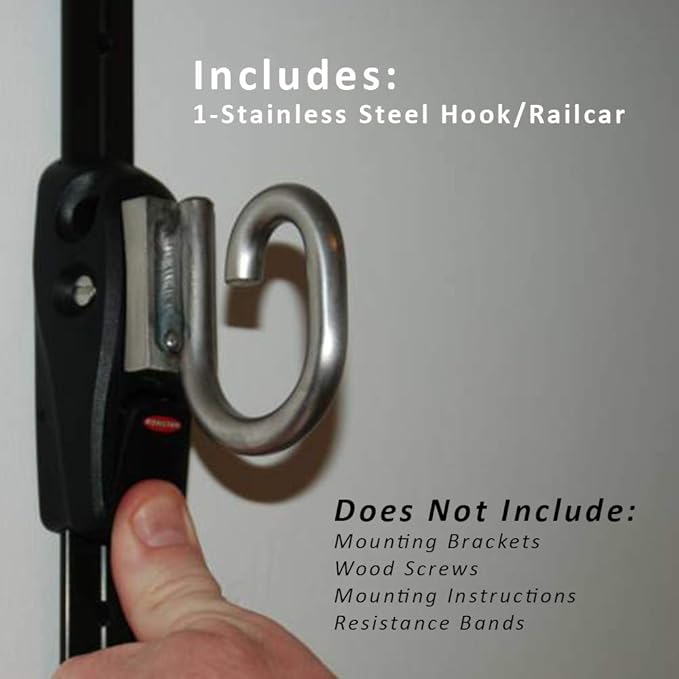 Rail Car for Space Saver Gym - Resistance Training Tool Wall Mount Anchor Home Office Gym Exercise Equipment Fitness (Space Saver Gym Mounting Brackets, Wood Screws, and Instructions Sold Separately)