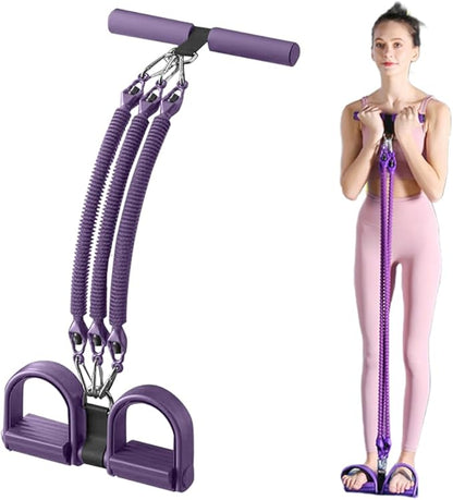 21 Fitness Resistance Bands-4 Tube Pedal Ankle Puller, 2025 New Pedal Resistance Band Stretch Bands, AB Training Auxiliary Device Workout Equipment for Women Men