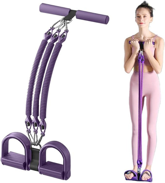 21 Fitness Resistance Bands-4 Tube Pedal Ankle Puller, 2025 New Pedal Resistance Band Stretch Bands, AB Training Auxiliary Device Workout Equipment for Women Men