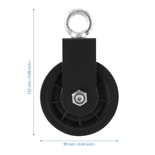 3 Pack 3.54 in/90 mm Pulley System Cable Pulley Silent Bearing Traction Wheel, Heavy Duty Nylon Gym Cable Pulley with U-Shaped Fixed Bracket, 360 Degree Rotation Traction Wheel