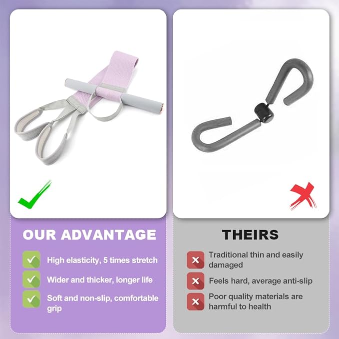 Fabric Resistance Band with Handles, Full-Body Excercise Elastic Bands with Massage Ball Set Pedal Resistance Band for Strength Training, Workout Equipment