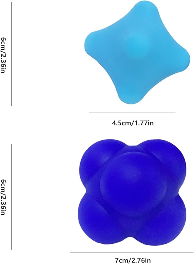 Reaction Training Ball & Six-Point Spike Massage Ball Set,2 Different Massage Balls for Hand and Foot Relaxation,Deep Muscle Relief,Ideal for Athletes & Everyday Use(DARK BLUE/BLUE 2 Pieces)