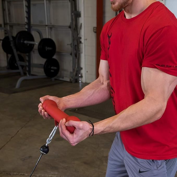 Body-Solid Tools Dog Bone Grip - Strength Training Equipment for Home Gym, Pull-Ups, Farmers Walks, Dumbbells, Kettlebells, Ideal for Grip and Forearm Strengthener, Non-Slip Matte Finish