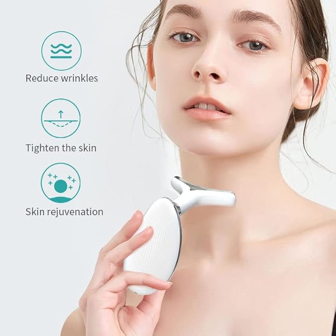 Face Neck Tool for Skin Care, Electric Neck Face Lifting Device for Wrinkle Removal (White)