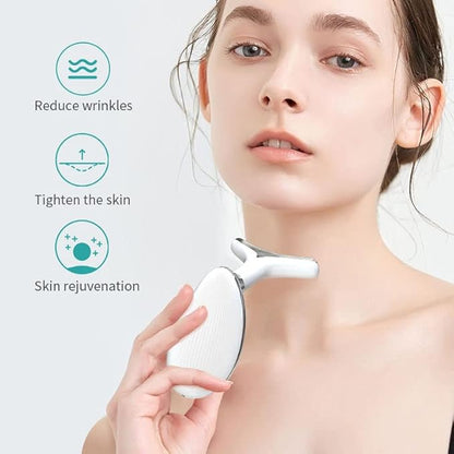 Face Neck Tool for Skin Care, Electric Neck Face Lifting Device for Wrinkle Removal (White)