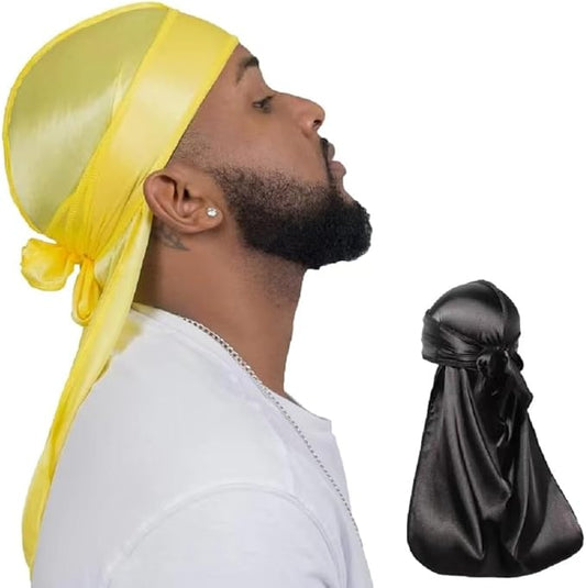 ForceWave 2 Pieces Silky Durag Pack for Men Women Waves, Premium Satin Deluxe Du-rag