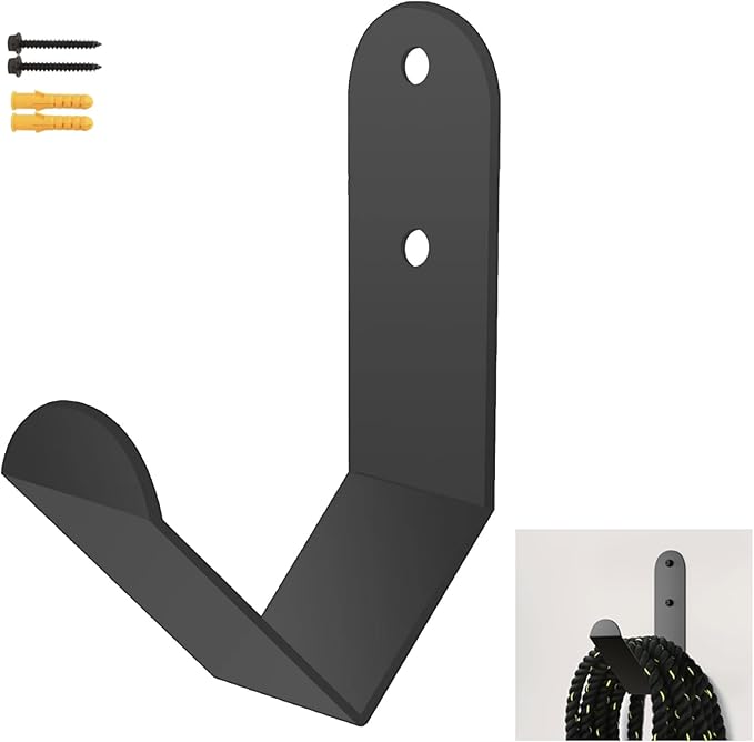 Exercise Rope Storage Hook, Battle Rope Storage Hanger Wall Mount Rope Storage Rack for Exercise Rope Battle Rope in Home Gym or Commercial Gym, Black