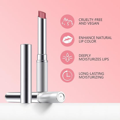 2Pcs Pink Honey Lipstick Tinted Lip Balm, Sheer Hydrating Lip Stain for All Skin Tones, Natural Lightweight Lips Gloss Makeup for Women, Vegan & Cruelty-Free