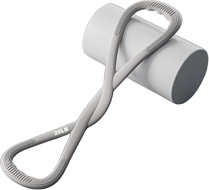 Upgraded Figure 8 Resistance Band - Portable Silicone Exercise Band for Yoga, Strength Training & Full Body Workouts | Home Gym & Travel Equipment