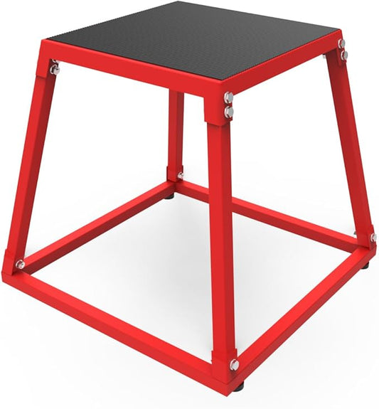 Metal Plyometric Jumping Box,12/18/24/30 Inch Steel Plyo Box Set for Fitness Exercise Home Gym,Single/Set