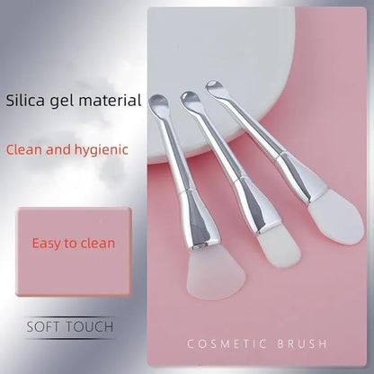 Multi-Purpose Silicone Face Mask Brush Set, 3-Pack Double-Headed Applicator with Spatula Spoon