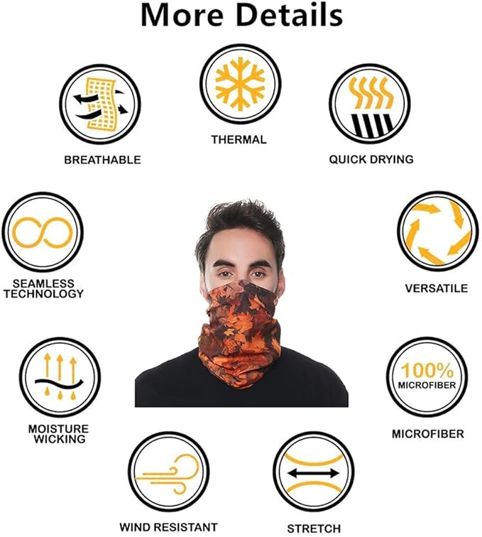 Headband Neck Gaiter Head Wrap Headwear Face Mask Magic Scarf Bandana for Men and Women