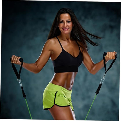 Garneck 4pcs Resistance Band Handles Plastic D Ring Exercise Strap Foam Handle Band Fitness Equipment for Home Gym Overhead Strength Training Stretching Black
