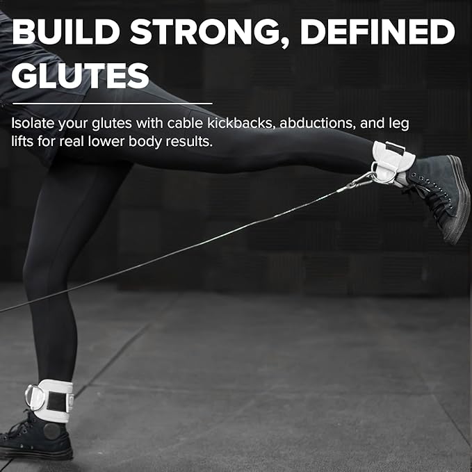 Women's Ankle Strap for Cable Machines & Resistance Bands: Gym & Home Workout Cuff Attachment for Leg Extensions, Kickbacks, Hip Abductors - Booty Exercises