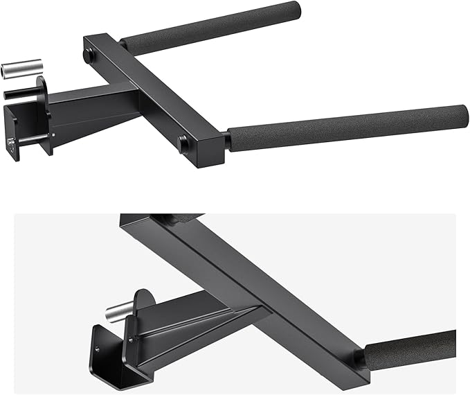 Kipika Y-Shaped Dip Bar for Power Cage with 5/8" or 1" Hole - Dip Bar Attachments for Home Gym - Heavy Duty Power Rack Attachments - Squat Rack Accessories for Strength Training