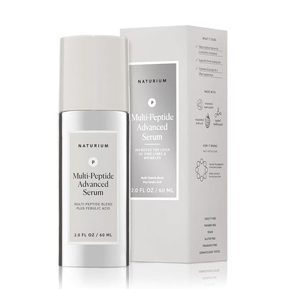 Naturium Multi-Peptide Advanced Serum Jumbo, Firming & Smoothing Face Serum for Fine Lines & Wrinkles with Advanced Multi-Peptide Blend, 2 oz