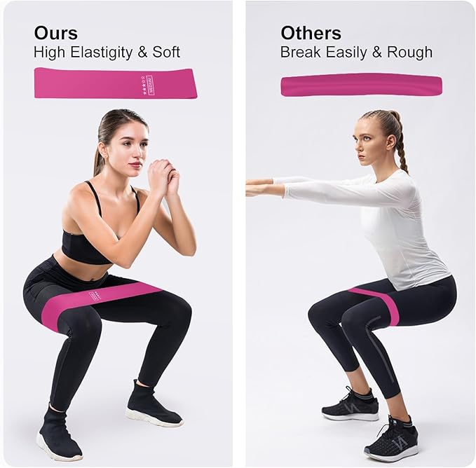 Resistance Bands Set, Resistance Loop Exercise Bands with Instruction Guide and Carry Bag, Versatile Latex Exercise Bands for Home and Gym Workouts, Set of 5