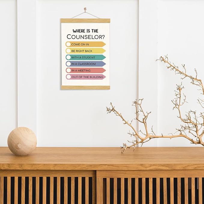 YGSDZY Where Is The Counselor? Wood Poster Hanger, Therapy Decor, Boho Classroom Decor, School Psychology, Mental Health Posters, Classroom Poster, Homeschool Decoration