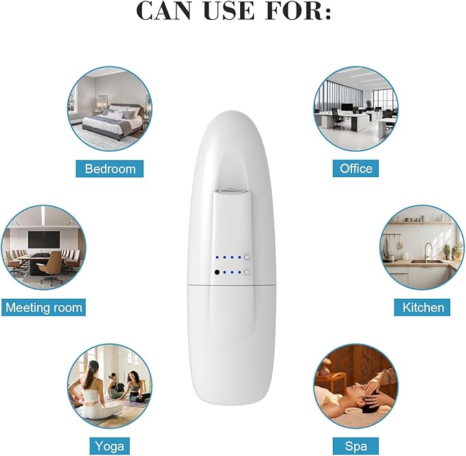 Plug in Waterless Aroma Diffuser for Essential Oils 500 Sq. Ft, Portable Fragrance Diffuser with Cold-Air Diffusion Tech for Large Room, Office, Spa, White (2 Pack)