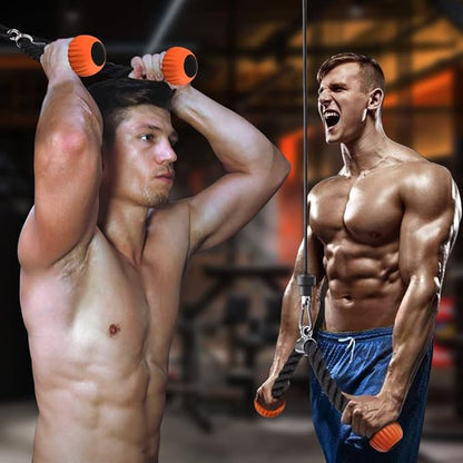 SELEWARE Tricep Rope Cable Machines Attachments for Gym, Heavy Duty Universal Tricep Pull Down Rope with Soft Rubber Ends for Home Gym Workout Biceps Back Shoulders