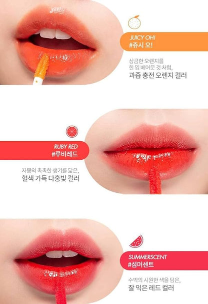rom&nd Juicy Lasting Tint 09 LITCHI CORAL - Long-lasting, MLBB, Clear & Natural Makeup, K-beauty Lips, 5.5g | 0.2 oz