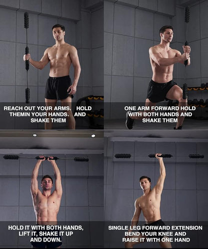 Hotwave Elastic Fitness Bar,Vibration Stick,Body Physical Therapy,Core Strength Training,Power Twister for Arm, Exercise in Home Gym