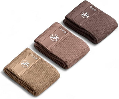 Fabric Booty Band Set for Pilates and Other Workouts- 3 Levels of Resistance 100% Latex Free