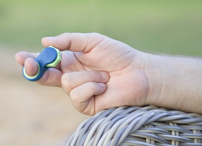 Yogi Fidget Toy – Silent Sensory Spinner for Adults & Kids – Stress Relief Fidgets for ADHD, Anxiety – Fidget Toys for Adults – Includes 5 Finger-Fit Rings – Work, School & Travel – Ocean