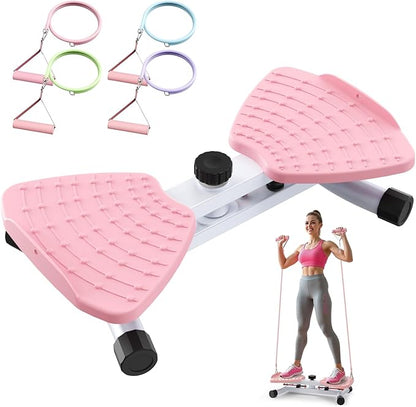 Waist Twisting Machine & Ab Twister Machine - 300 lbs Noiseless Waist Twister Board for Core Exercise, Home Gym Fitness Equipment with Resistance Bands (Women/Men)