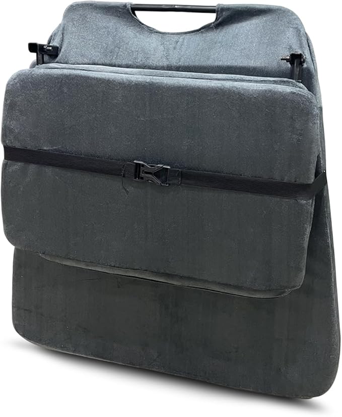Zen Zone 90° Buddha Yoga Meditation Floor Chair Premium and Foldable with Fixed Back Support Chair Dark Grey