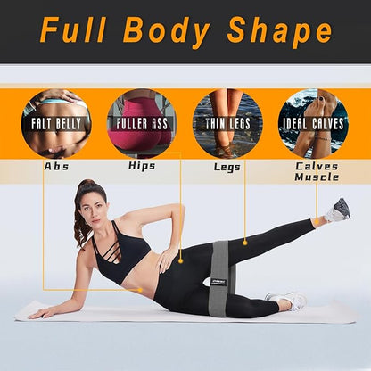 Resistance Bands, Exercise Workout Bands for Legs and Butt, Fabric 6 Set of Stretch Bands for Women and Men, Exercise Loop Bands Yoga, Pilates, Rehab