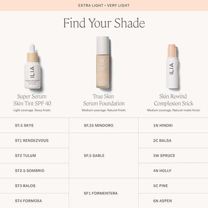 ILIA - Skin Rewind Complexion Stick - Foundation + Concealer + Skincare | Non-Toxic, Vegan, Cruelty-Free, Clean Makeup (3W - Spruce, 0.35 oz | 10 g)