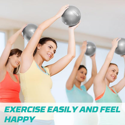 Pilates Ball, 9 Inch Small Exercise Mini Soft Workout Yoga Ball with Exercise Guide, for Home Gym Yoga, Pilates, Core Training, Workout, Balance, Stability