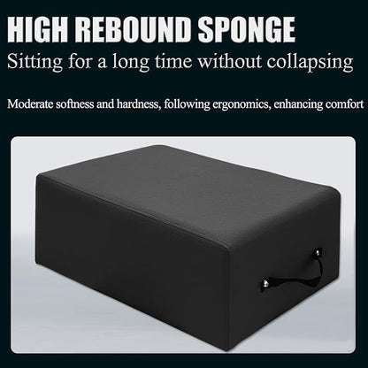 Black Pilates Reformer Sitting Box & Accessory for Stretching, Balance & Exercise - Home Gym Equipment