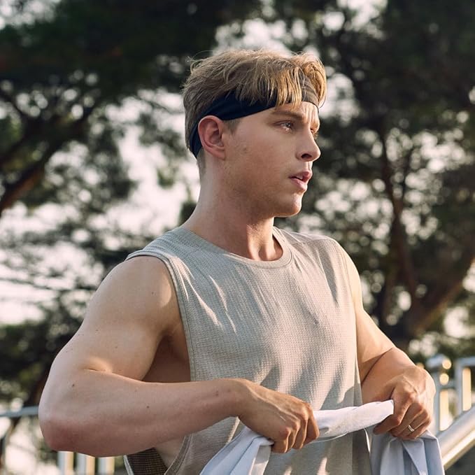 Non-Slip Headband (1 Pack) - Moisture Wicking Sports Sweatband for Men, Women & Youth - Athletic Workout Band for Running, Flag Football, Yoga, Tennis & Helmet Liner