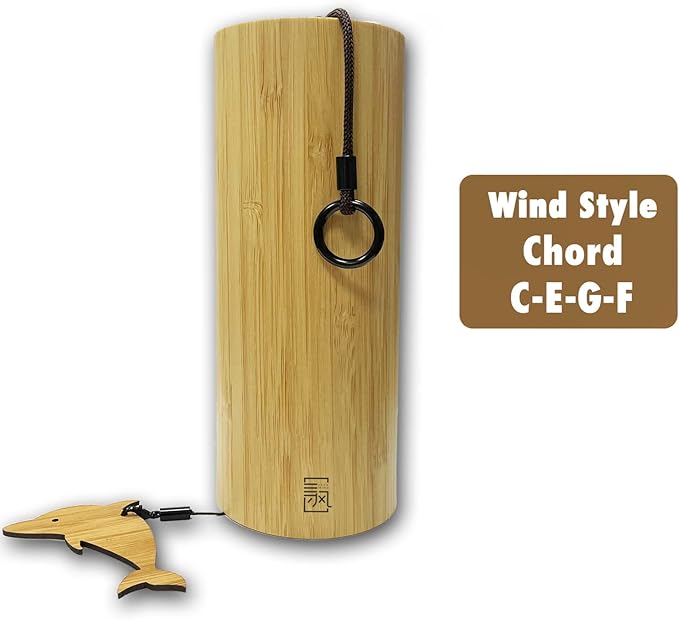 LingTing Bamboo Wind Chimes for Sound Healing, Meditation, Relaxing Emotions,Chord Wind Chimes Hand-Cranked Wind Chimes Unique Decor Gardening Gift for Outdoor Decoration(C-Wind), Yellow