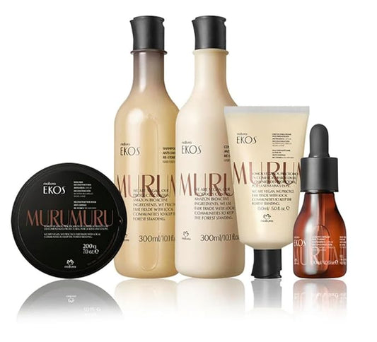 Natura - Ekos Murumuru Anti-Damage Complete Hair Care Kit – Shampoo, Conditioner, Mask, Leave In, and Oil