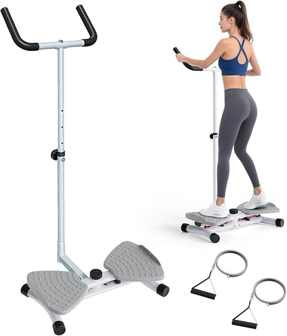 Waist Twisting Machine & Ab Twister Machine - 300 lbs Noiseless Waist Twister Board for Core Exercise, Home Gym Fitness Equipment with Resistance Bands (Women/Men)